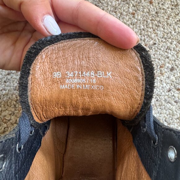 Frye Veronica Tie Up Black Combat Boots - women's 9 - Picture 8 of 11